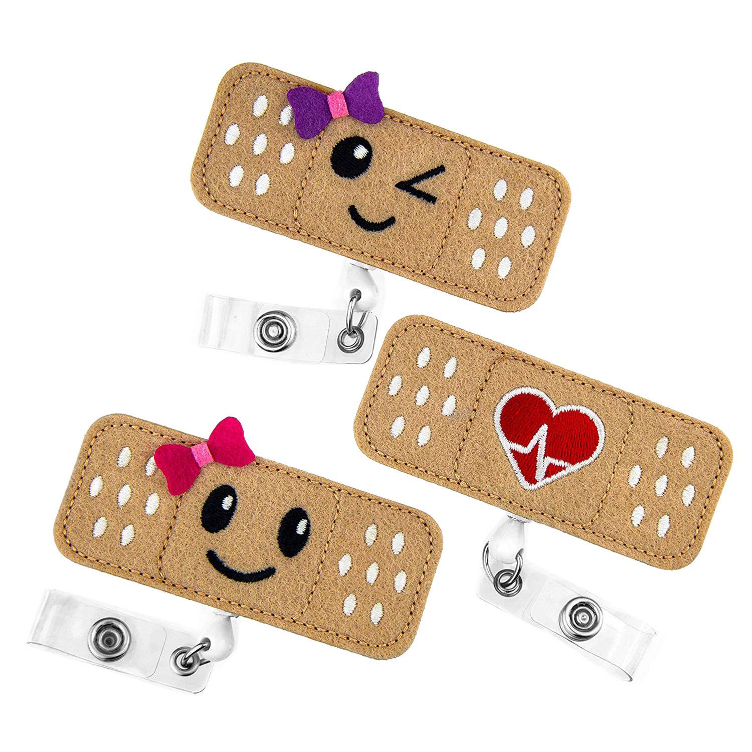 Nurse Badge Reel Holder - 3 Pack - RN Badge - Band Aid Badge Reel - Perfect Nurse Gifts for Women, Gray